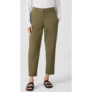 Eileen Fisher Hemp Cotton Tapered Pants 14 Breen EUC Minimalist Sustainable